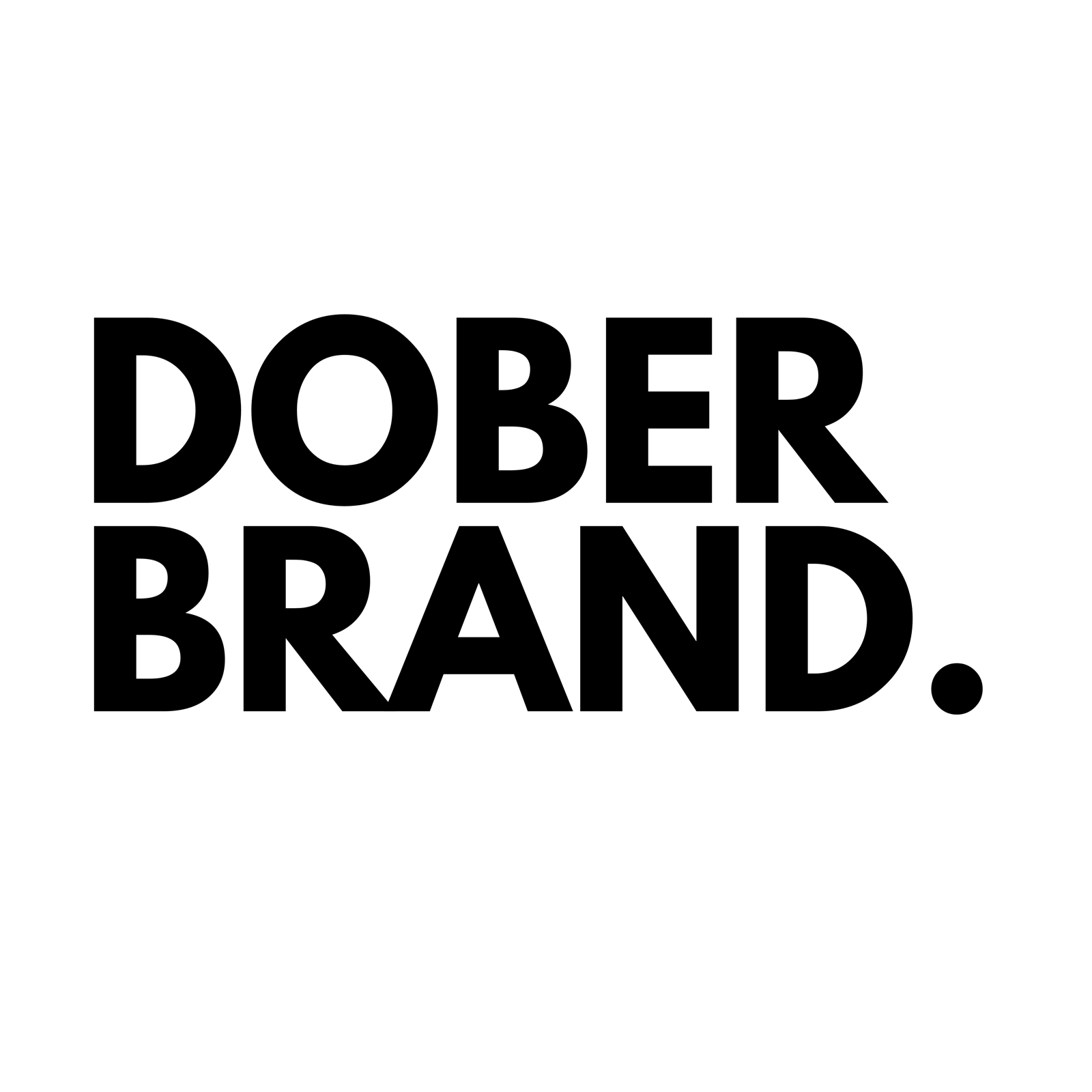 Logotipo negro de DOBERBRAND sobre fondo blanco